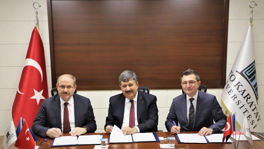 Karatay Üniversitesi, Karapınar Belediyesi ve Karapınar İlçe Milli Eğitim Müdürlüğü arasında eğitimde iş birliği protokolü imzalandı.